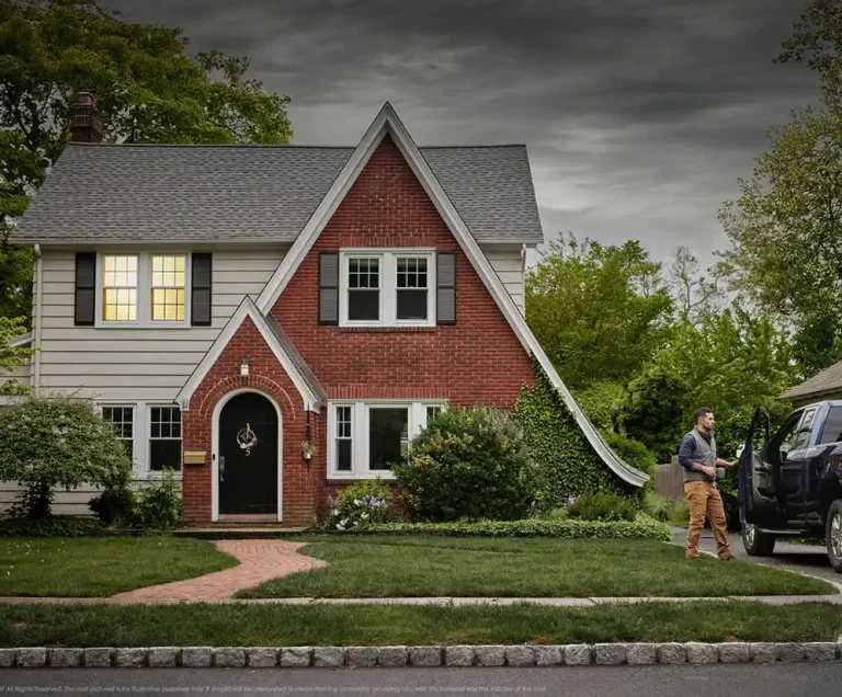 A professional contractor showcasing high-performance GAF Timberline HDZ shingles, the primary roofing material used by MI Roof Pro for Michigan home installations.