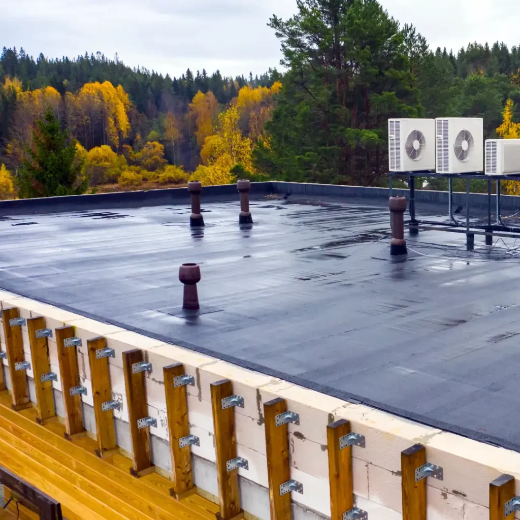 Commercial flat roofing maintenance in Michigan